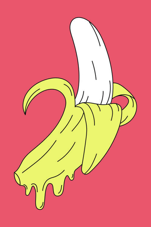 jay stanley Plakát, Obraz - Melting Pink Banana, jay stanley, 26.7 × 40 cm