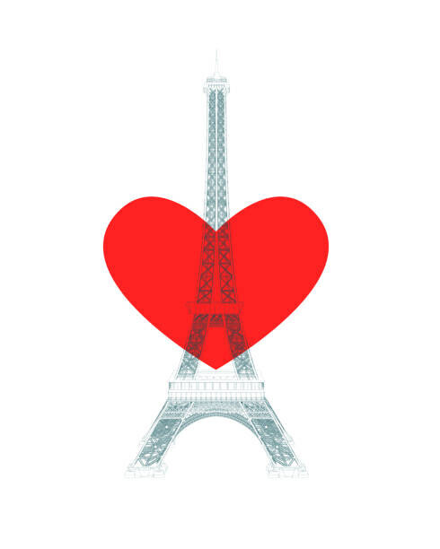 Slim3D Plakát, Obraz - Outline of a detailed Eiffel Tower, Slim3D, 30 × 40 cm