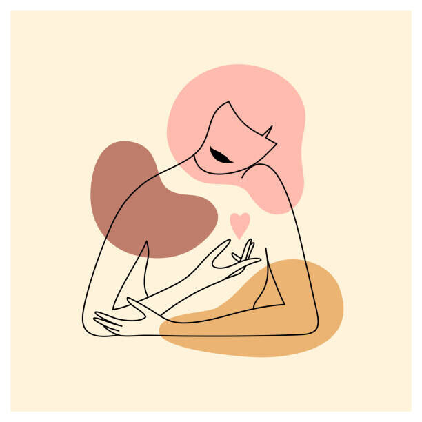 Olga Strelnikova Plakát, Obraz - Vector linear style illustration of minimalist, Olga Strelnikova, 40 × 40 cm