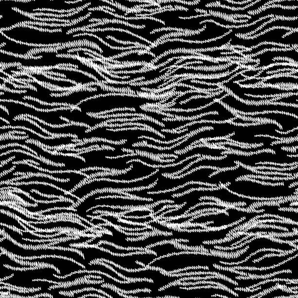 dnapslvsk Plakát, Obraz - abstract white lines with stitching effect, dnapslvsk, 40 × 40 cm