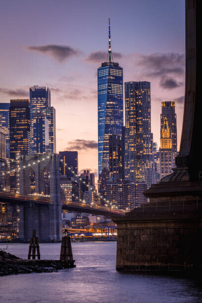 cmart7327 Plakát, Obraz - The Brooklyn Bridge, Freedom Tower and, cmart7327, 26.7 × 40 cm