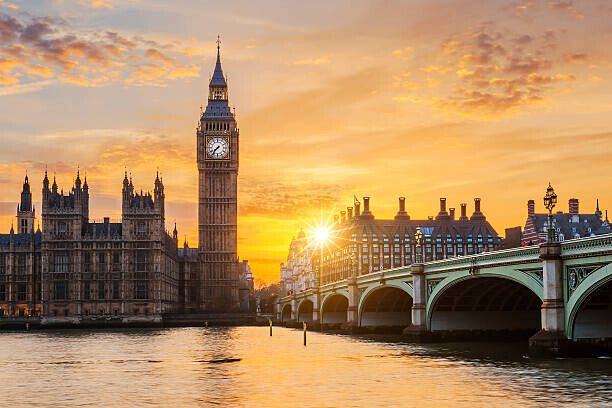 vwalakte Plakát, Obraz - Big Ben and Westminster Bridge at sunset, vwalakte, 40 × 26.7 cm