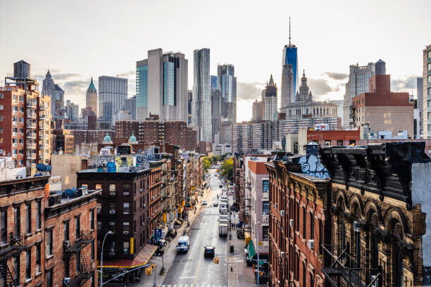FilippoBacci Plakát, Obraz - Lower Manhattan cityscape - Chinatown, FilippoBacci, 40 × 26.7 cm