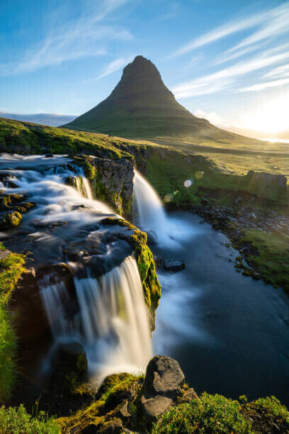 Ratnakorn Piyasirisorost Plakát, Obraz - Kirkjufell and waterfall at sunrise in, Ratnakorn Piyasirisorost, 26.7 × 40 cm