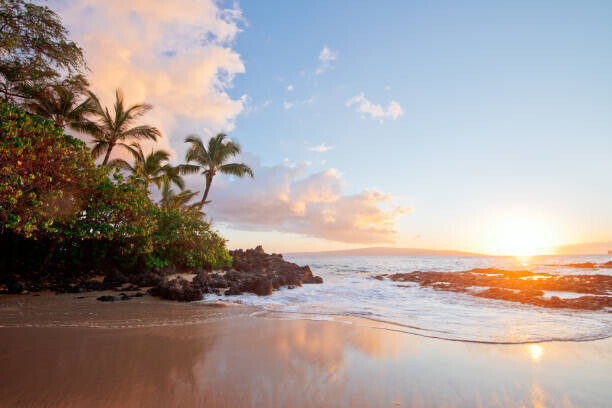 M Swiet Productions Plakát, Obraz - sunset hawaii beach, M Swiet Productions, 40 × 26.7 cm