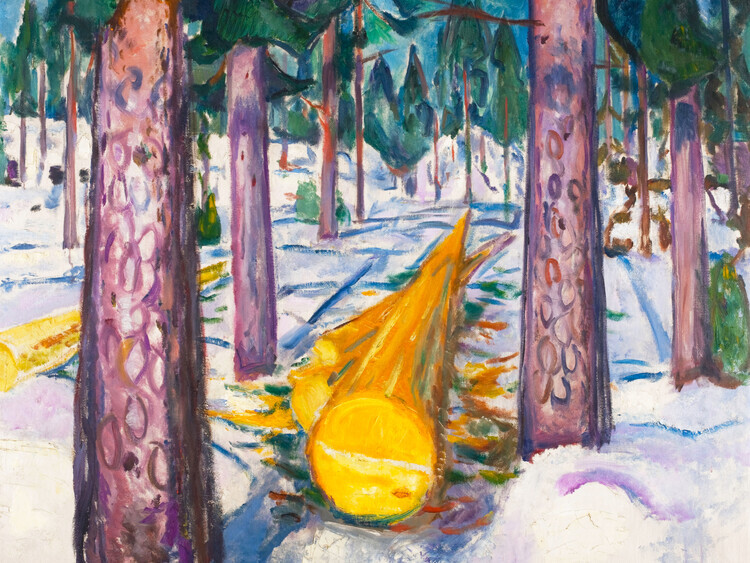 Edvard Munch Plakát, Obraz - The Yellow Log, Edvard Munch, 40 × 30 cm