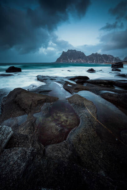 Beckerworks Plakát, Obraz - Uttakleiv beach on lofoten, norway, Beckerworks, 26.7 × 40 cm