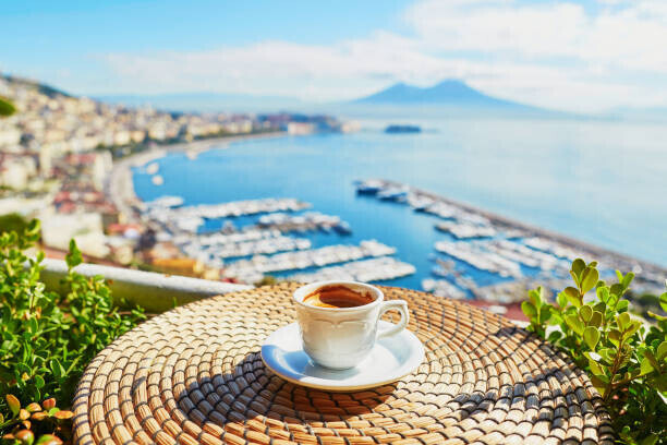 encrier Plakát, Obraz - Cup of coffee with view on, encrier, 40 × 26.7 cm