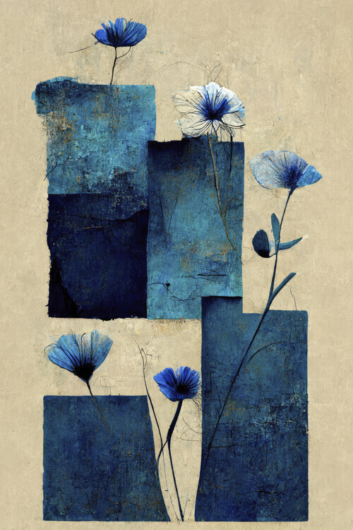 Treechild Plakát, Obraz - Blocks And Flowers, Treechild, 26.7 × 40 cm