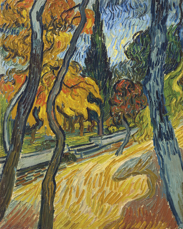 Vincent van Gogh Plakát, Obraz - Trees in the asylum garden, Vincent van Gogh, 30 × 40 cm