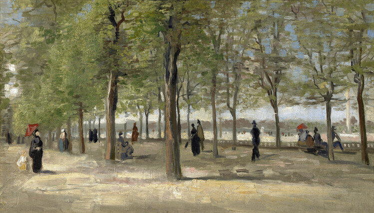 Vincent van Gogh Plakát, Obraz - Terrace in the Luxembourg Gardens (1886), Vincent van Gogh, 40 × 22.2 cm
