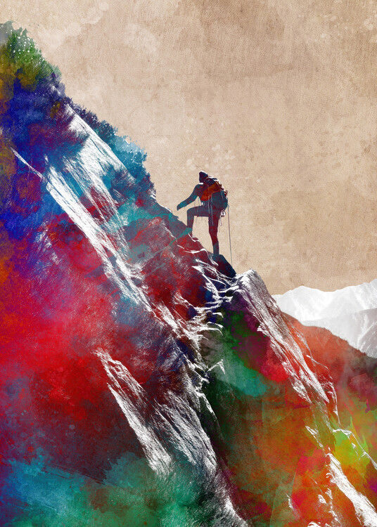 Justyna Jaszke Plakát, Obraz - Mountaineer sport art 1, Justyna Jaszke, 30 × 40 cm