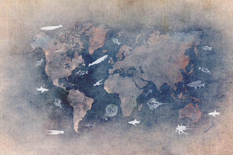 Justyna Jaszke Plakát, Obraz - World map 29, Justyna Jaszke, 40 × 26.7 cm