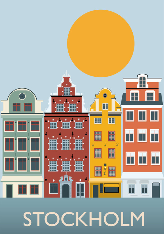 Gail Myerscough Plakát, Obraz - Stockholm, Gail Myerscough, 26.7 × 40 cm