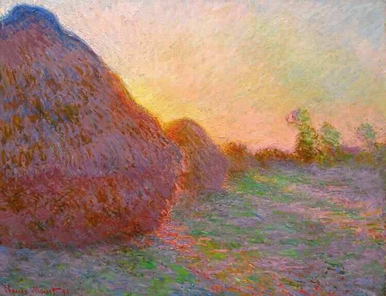 Claude Monet Plakát, Obraz - Haystacks, Claude Monet, 40 × 30 cm