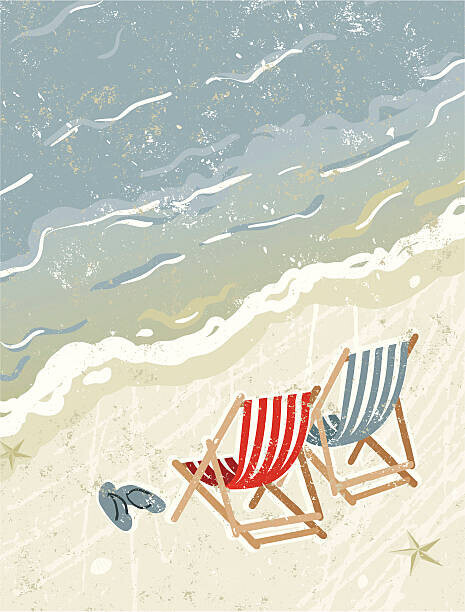 MHJ Plakát, Obraz - Deck Chairs on the Beach, MHJ, 30 × 40 cm
