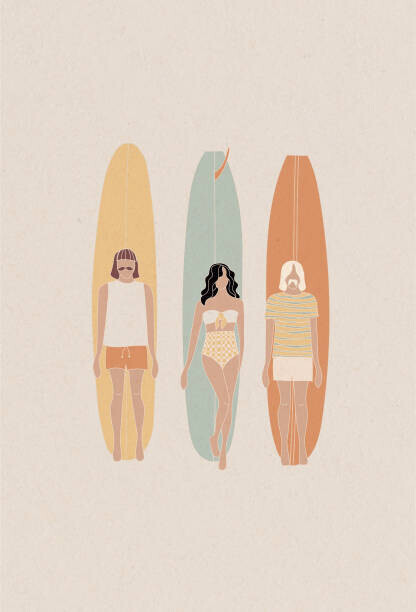 LucidSurf Plakát, Obraz - Longboard surf competition, vector illustration, LucidSurf, 26.7 × 40 cm