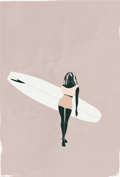 LucidSurf Plakát, Obraz - Pastel colour fashion surf illustration, LucidSurf, 26.7 × 40 cm