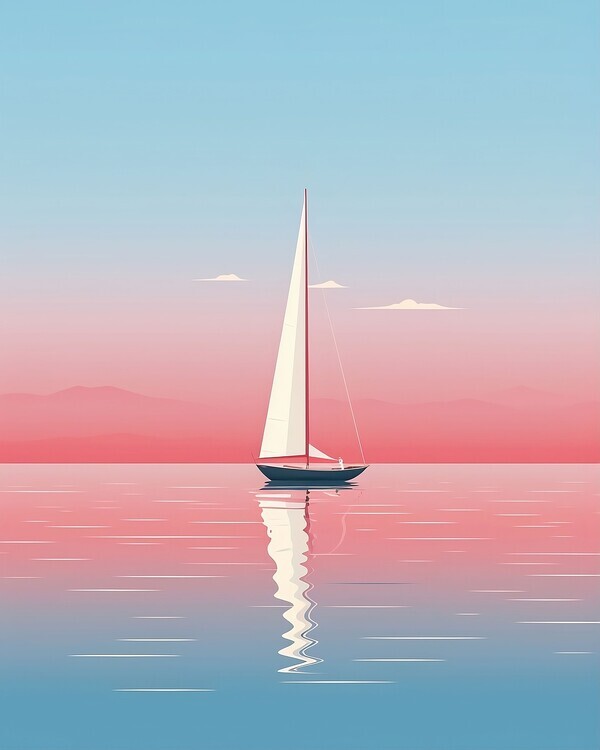Emiliano Deificus Plakát, Obraz - Sailing In Peace, Emiliano Deificus, 30 × 40 cm