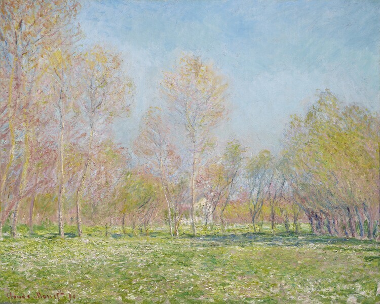 Claude Monet Plakát, Obraz - Spring in Giverny (1890), Claude Monet, 40 × 30 cm