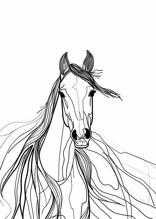 Justyna Jaszke Plakát, Obraz - Line Horse, Justyna Jaszke, 30 × 40 cm