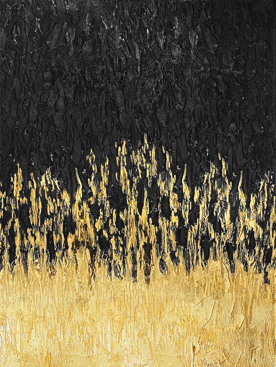Alyson Storms Plakát, Obraz - Starry Golden Night, Alyson Storms, 30 × 40 cm