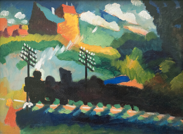 Wassily Kandinsky Plakát, Obraz - Railroad at Murnau, Wassily Kandinsky, 40 × 30 cm