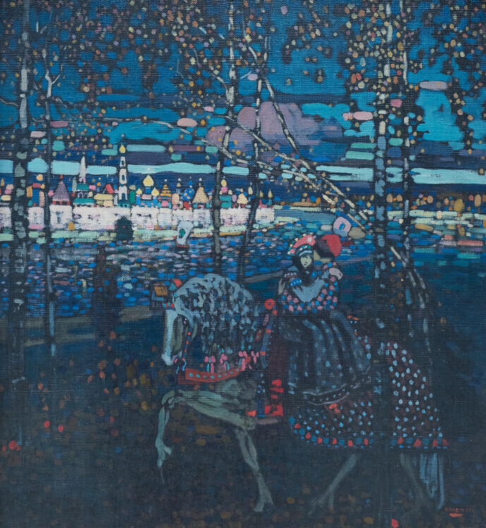 Wassily Kandinsky Plakát, Obraz - Riding couple (1906), Wassily Kandinsky, 40 × 40 cm