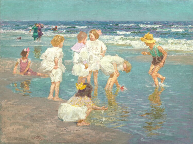 Edward Henry Potthast Plakát, Obraz - A Holiday, Edward Henry Potthast, 40 × 30 cm