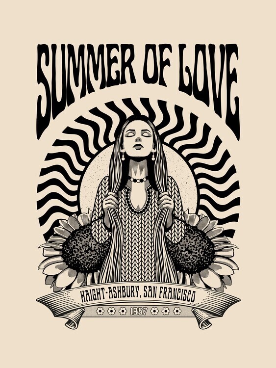 Retrodrome Plakát, Obraz - Summer of Love 1967, Retrodrome, 30 × 40 cm