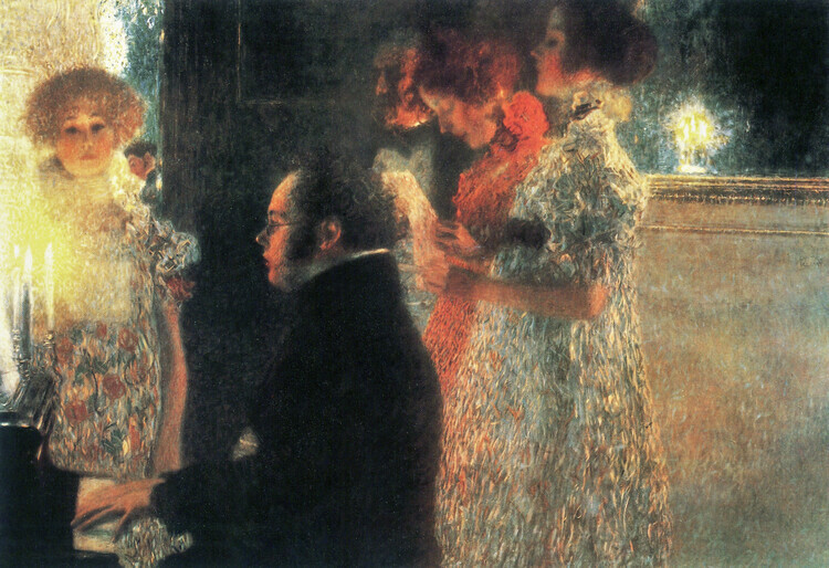 Gustav Klimt Plakát, Obraz - Schubert at the Piano II (1899), Gustav Klimt, 40 × 26.7 cm