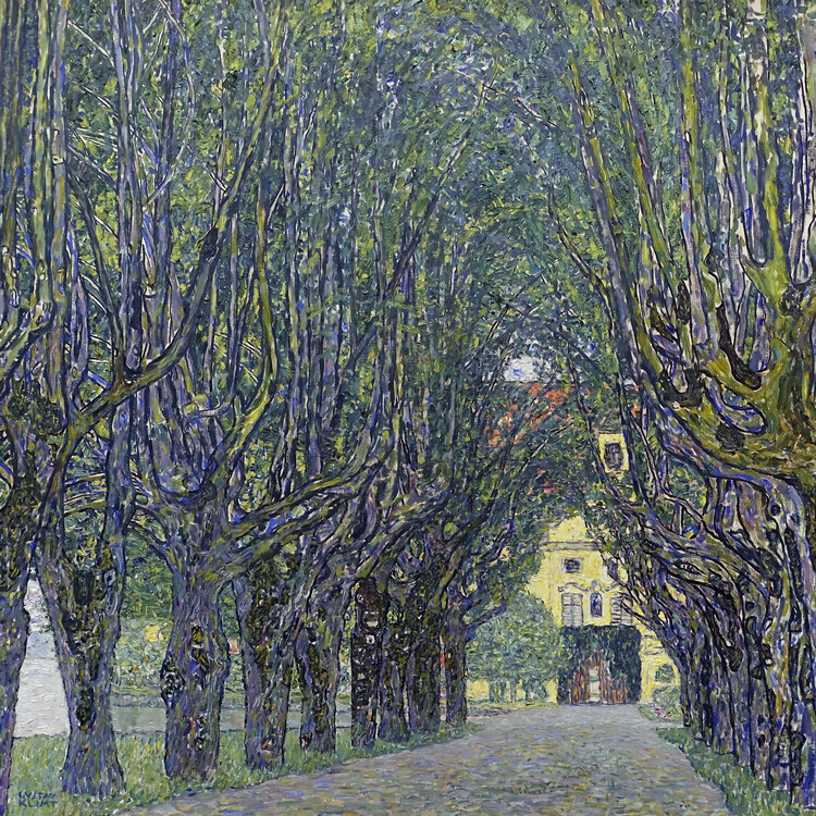 Gustav Klimt Plakát, Obraz - Alley at Kammer Castle (1910), Gustav Klimt, 40 × 40 cm