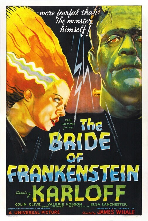 Europosters Plakát, Obraz - Bride Of Frankenstein, 26.7 × 40 cm