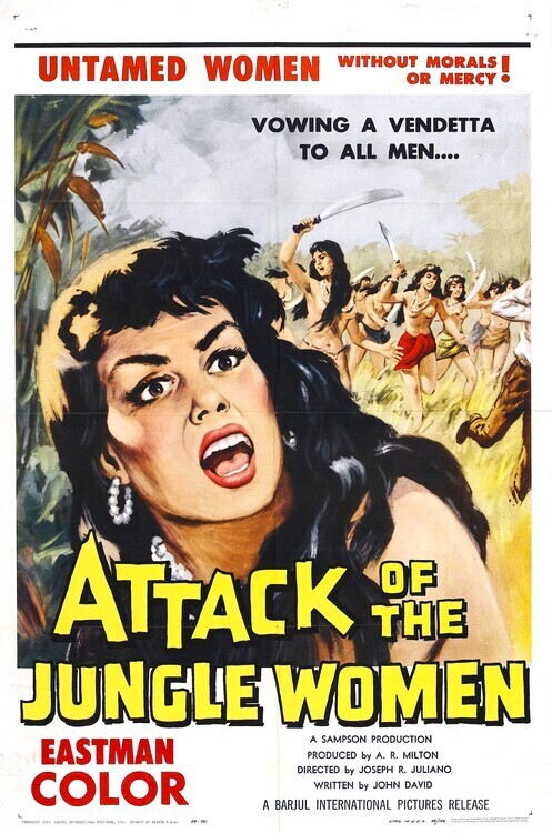Europosters Plakát, Obraz - Attack Of The Jungle Women, 26.7 × 40 cm