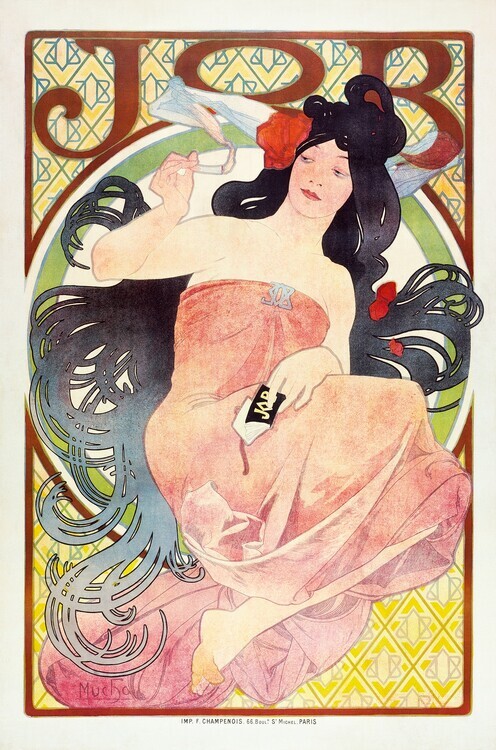 Alfons Mucha Plakát, Obraz - Job (1897), Alfons Mucha, 26.7 × 40 cm