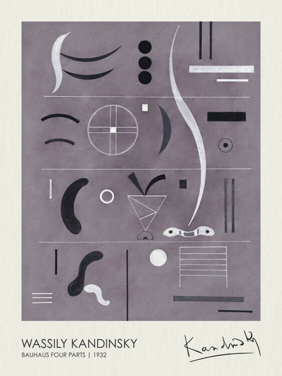 Wassily Kandinsky Plakát, Obraz - Bauhaus Fourt Parts (1932), Wassily Kandinsky, 30 × 40 cm