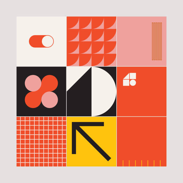 Normform Plakát, Obraz - Brutalism Design Abstract Vector Pattern, Normform, 40 × 40 cm