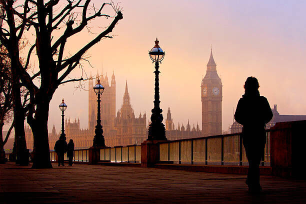 Scott E Barbour Plakát, Obraz - Big Ben and Houses Of Parliament on foggy morning, Scott E Barbour, 40 × 26.7 cm