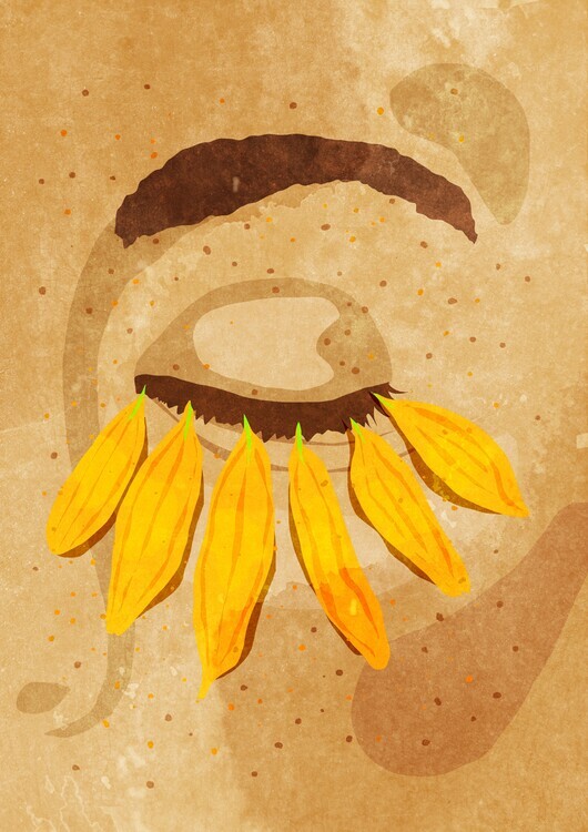Raissa Oltmanns Plakát, Obraz - Flower power eye lashes, Raissa Oltmanns, 30 × 40 cm