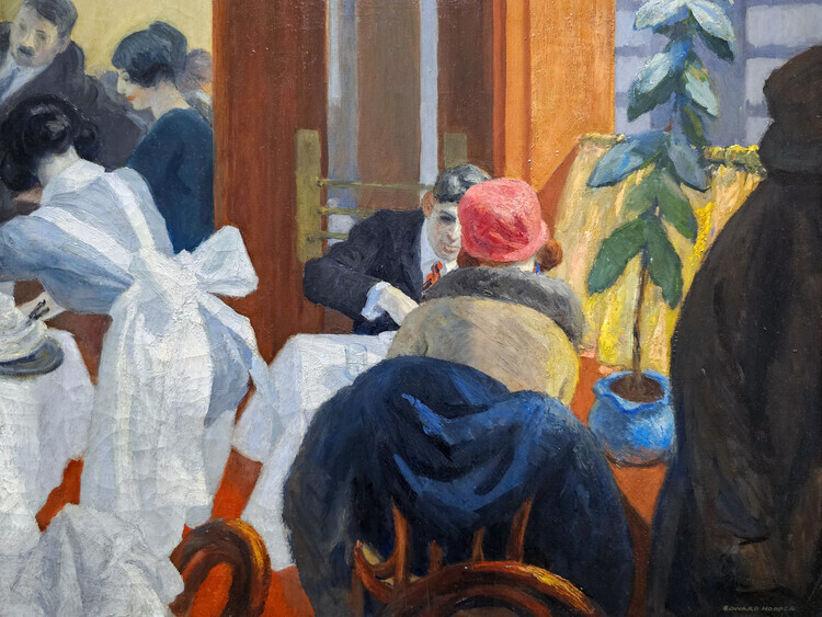 Edward Hopper Plakát, Obraz - New York Restaurant, Edward Hopper, 40 × 30 cm