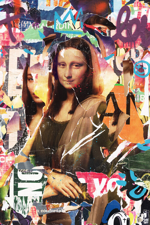 Thomas Chedeville Plakát, Obraz - Mona Lisa Collage, Thomas Chedeville, 26.7 × 40 cm