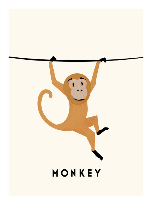 Erik Wintzell Plakát, Obraz - Monkey, Erik Wintzell, 30 × 40 cm