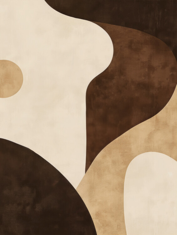 Bilge Paksoylu Plakát, Obraz - Brown Tones Geometric 2, Bilge Paksoylu, 30 × 40 cm