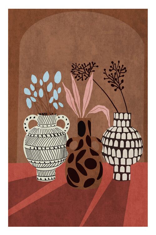 Emel Tunaboylu Plakát, Obraz - Flower Vase 5 By Bohonewart, Emel Tunaboylu, 26.7 × 40 cm