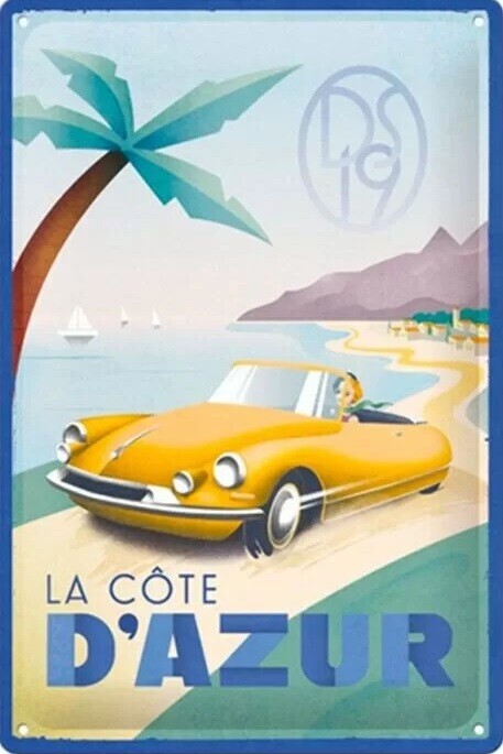 Postershop Plechová cedule Citroen La Cote D'Azur, 20 x 30 cm