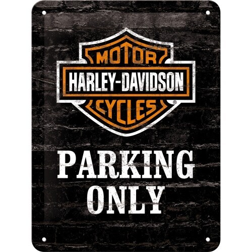Postershop Plechová cedule Harley Davidson - Parking Only, 15 x 20 cm