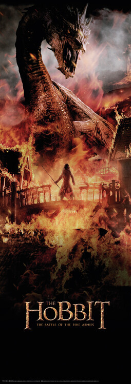 Europosters Plakát, Obraz - Hobbit - Village In The Fire, 53 × 158 cm