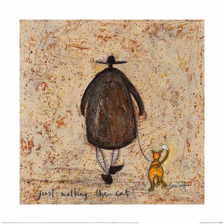 PYRAMID Umělecký tisk Sam Toft - Just Walking The Cat, 40 × 40 cm