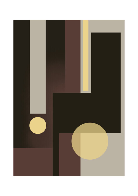 Nordic Creators Plakát, Obraz - Grey Brown & Yellow, Nordic Creators, 30 × 40 cm