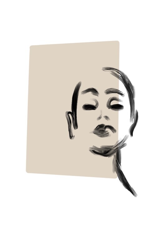 Veronika Boulová Plakát, Obraz - Woman portrait, Veronika Boulová, 26.7 × 40 cm